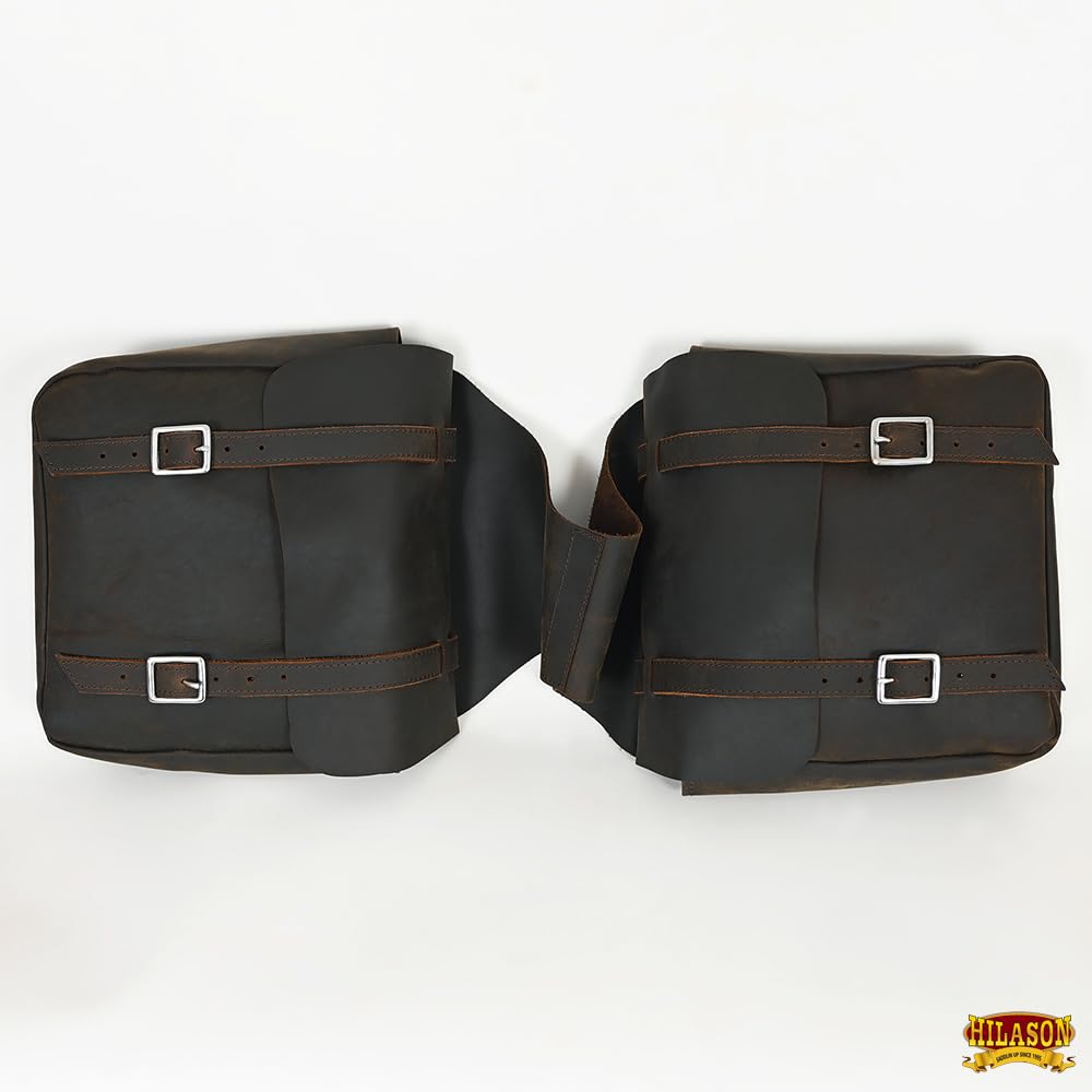 HILASON Genuine Soft Leather Horse Saddle Bag - Western Equestrian Riding Accessory with Adjustable Closure - Perfect for Trail Riding, Horse Shows & Ranch Work (Tan)