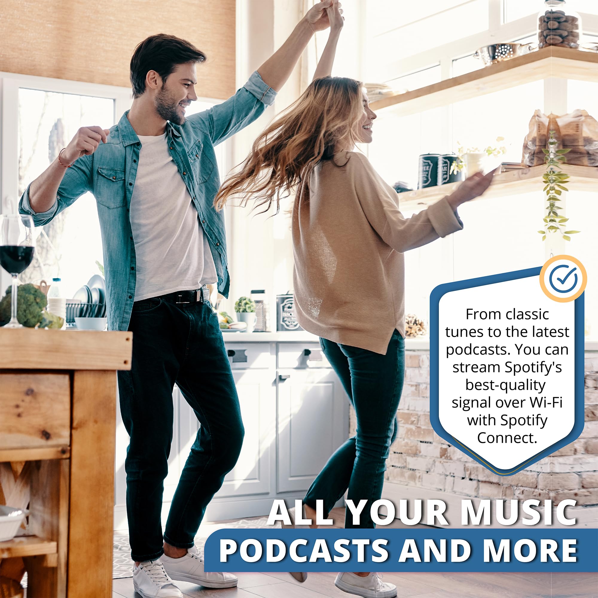 Philips Bluetooth & WiFi Stereo System with CD Player, Spotify, Internet Radio, FM Radio & MP3 Playback - 100W Powerful Sound with Crisp Highs & Rich Bass - Remote Control Included - Perfect for Home Entertainment, Parties & Relaxing Music Sessions