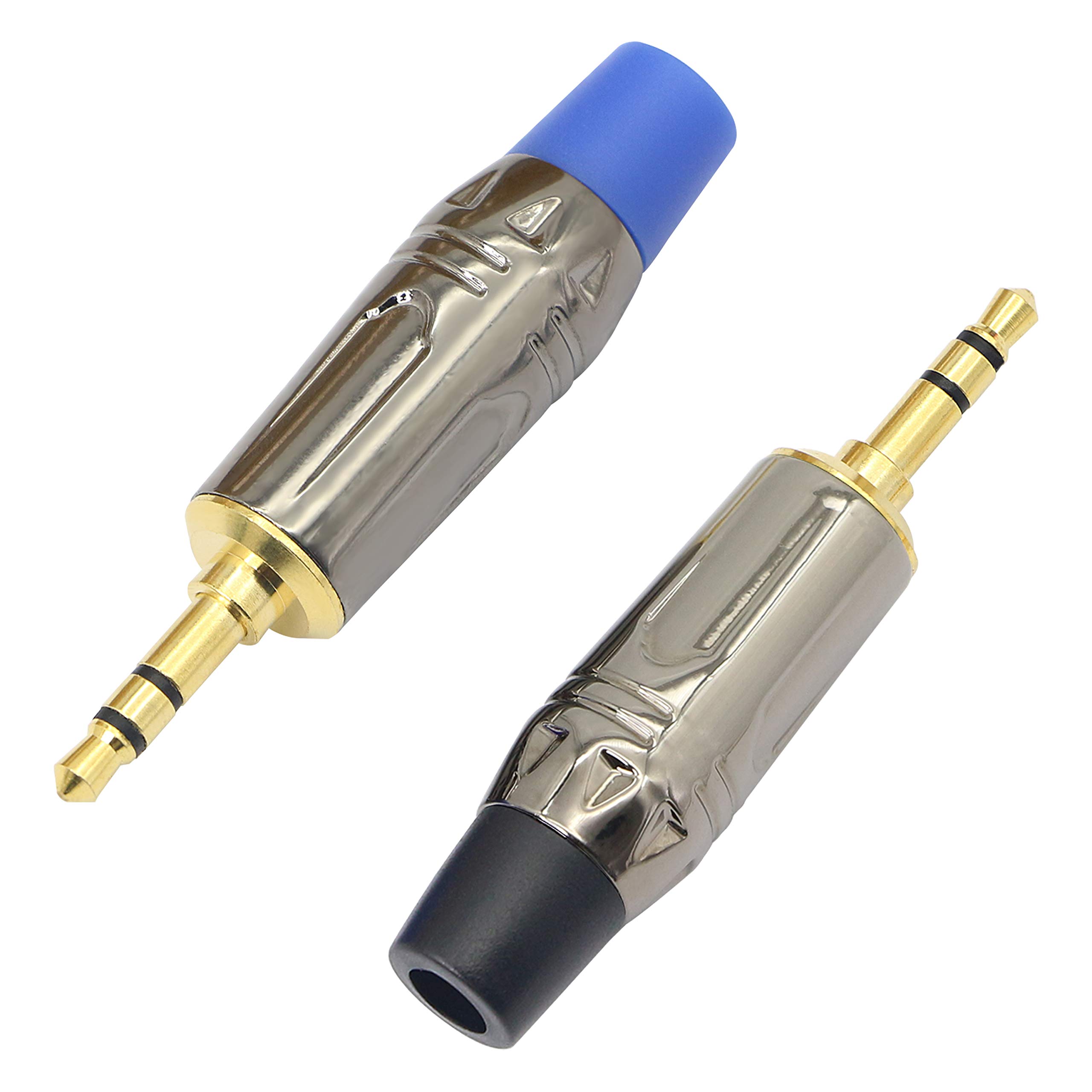 GELRHONR 3.5mm Male Plug Headphone Audio Connector - 2-Pack TRS Solder Type DIY Replacement Adapter for Stereo Headsets, Earbuds, Speakers | Repair & Custom Audio Cable Projects | Home, Studio, Car Use