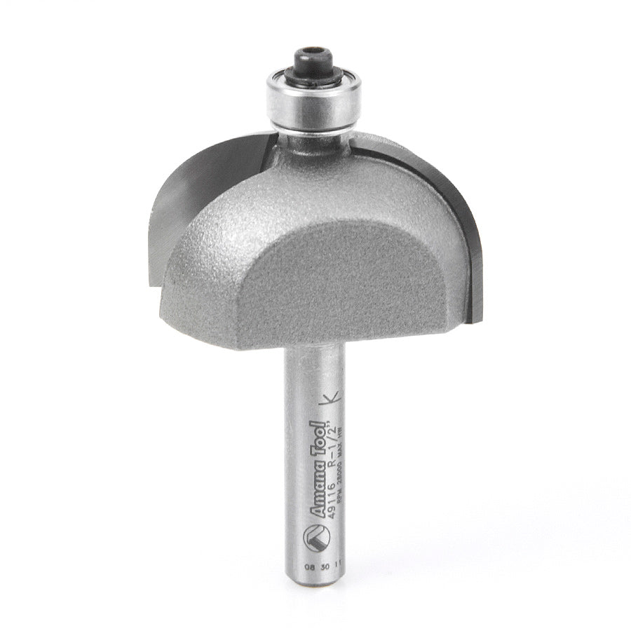 Amana 49116 Cove Bit with 1/2 Radius & 1/4 Shank - Premium Router Bit for Woodworking, Cabinetry & DIY Projects