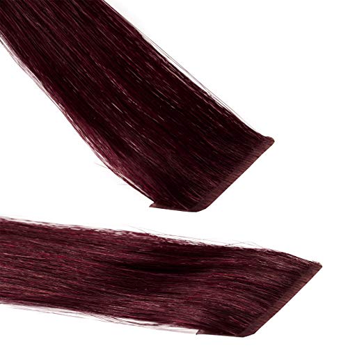 Hair2heart 40-Pack REMY Invisible Tape In Hair Extensions #9J - 24-Inch Long, 0.1kg - Natural-Looking Clip-In Extensions for Volume & Length - Perfect for Weddings, Parties & Daily Styling