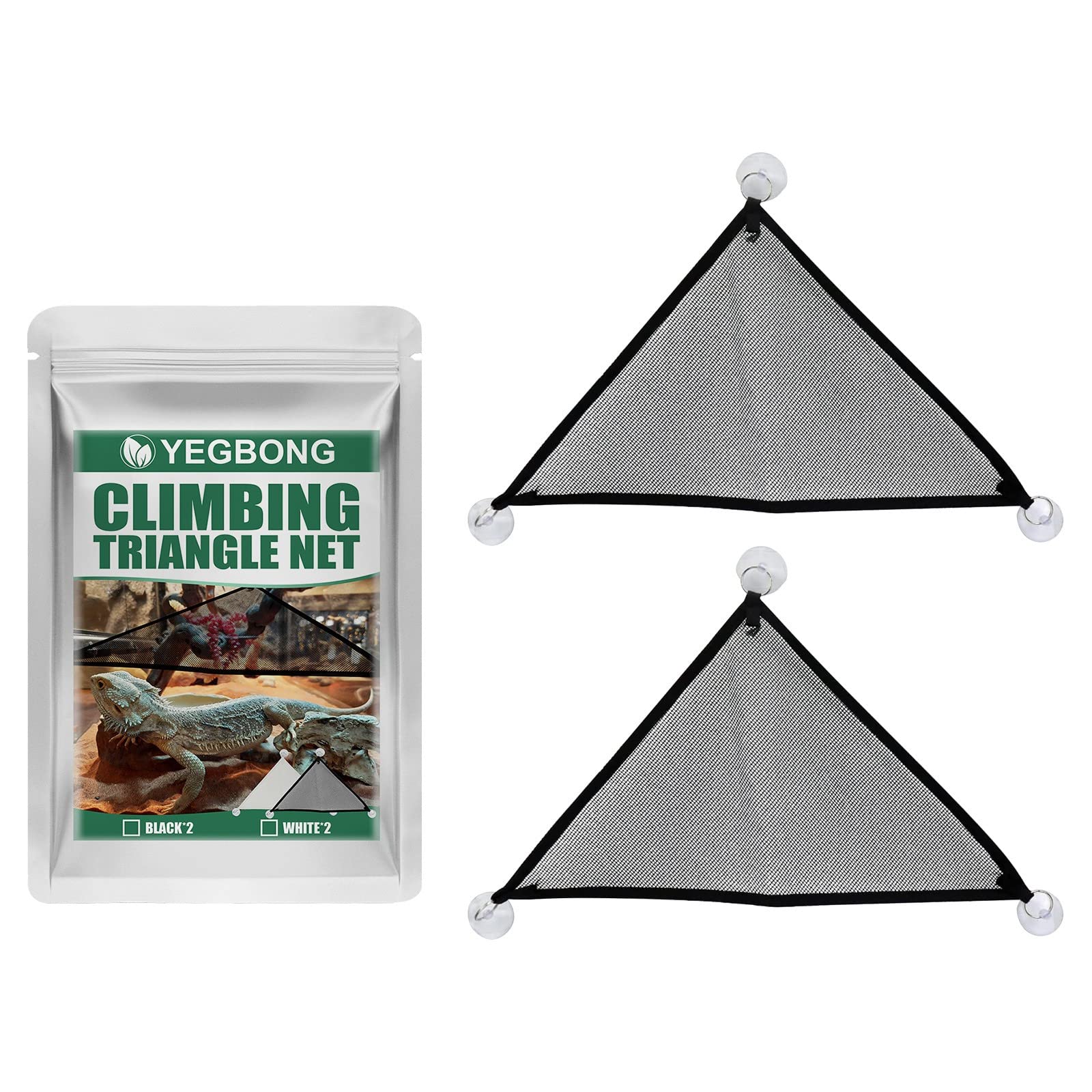 2Pcs Reptile Hammock Bed - Hanging Window Pet Bed for Geckos, Lizards & Small Reptiles | Easy to Clean, Durable & Comfortable | Perfect for Basking in Sunny Windows or Terrarium Relaxation (Black)