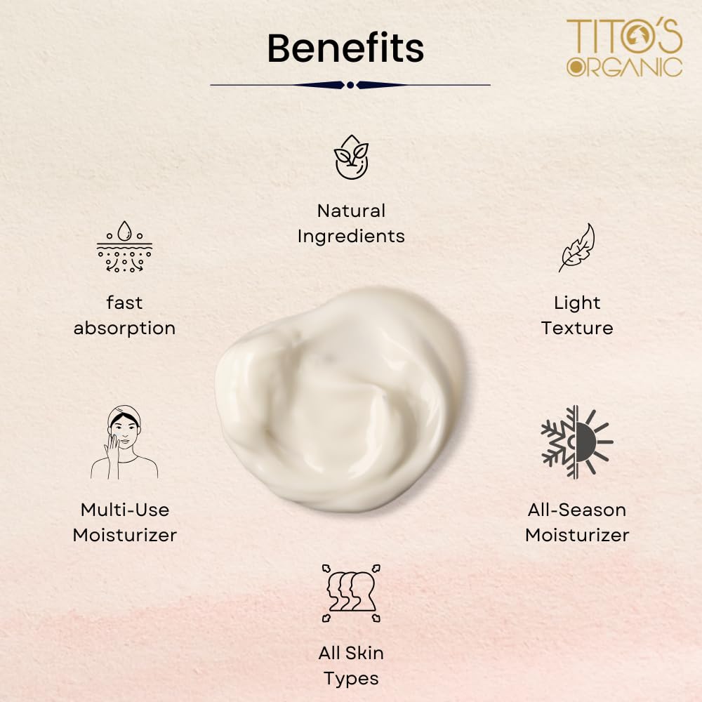 TITO'S ORGANIC Goat Milk Skin Moisturizer - 200ml Natural Hydrating Lotion for Dry & Sensitive Skin | Perfect for Daily Face & Body Care, Post-Shave & Winter Skin Relief
