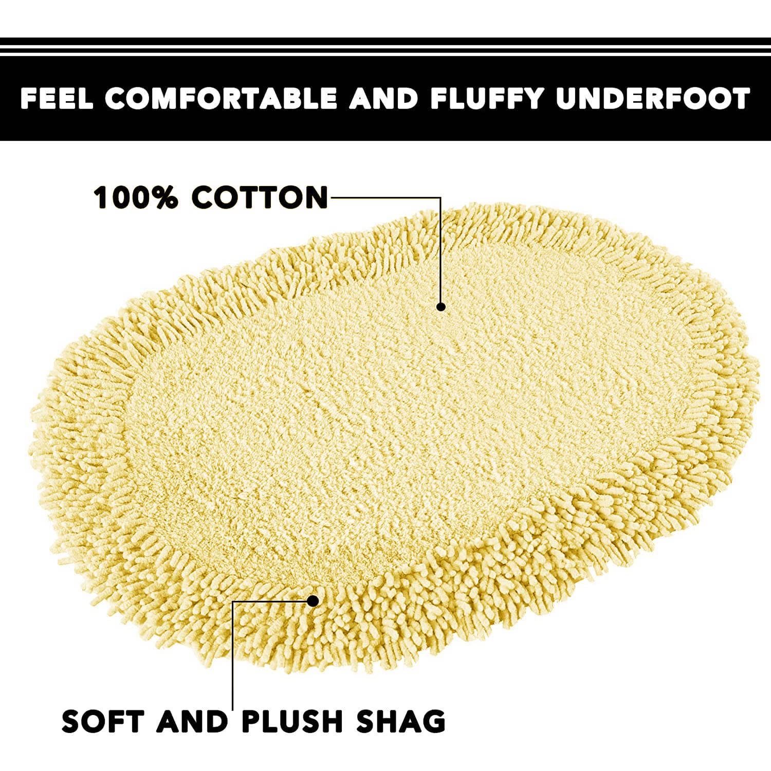 TOMORO Cotton Chenille Bathroom Rug - Super Absorbent Soft Bath Mat Towel, Non-Slip Luxury Hotel Linens for Bathroom & Shower, 17x27 Inch Cream - Perfect for Spa, Master Bath & Guest Bathroom Decor