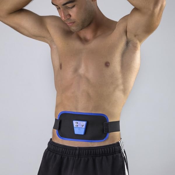 HT® EMS Muscle Stimulator Belt for Abs & Arms - Toning, Strengthening & Fat Burning - Perfect for Home Workouts, Gym Training & Physical Therapy