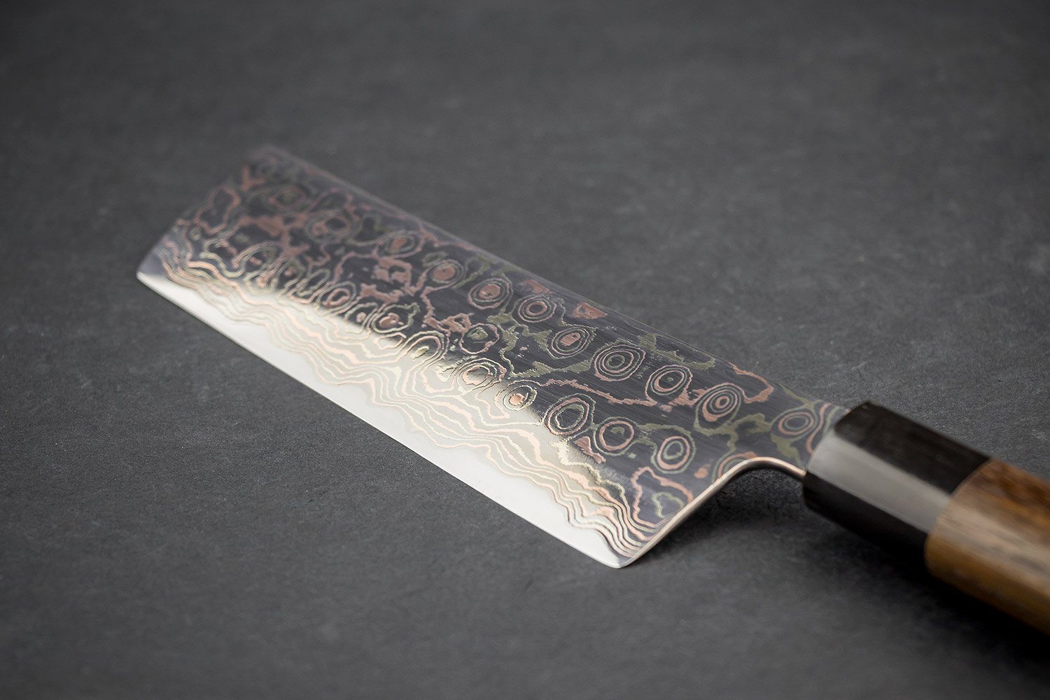Premium Tsukasa Hinoura VS2 Color Damascus Nakiri Knife 165mm - Japanese Chef Knife for Slicing Vegetables, Meat & Sushi Preparation