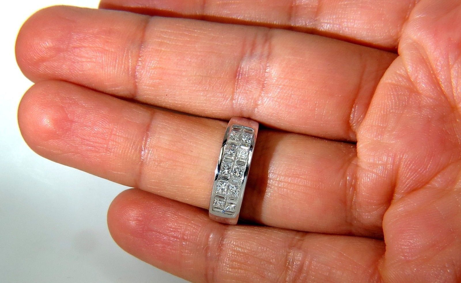 2.00CT Platinum Diamond Band Ring - G/VS Baguette & Princess Channel Brilliant Cut for Women - Perfect for Engagement, Wedding, Anniversary & Special Occasions