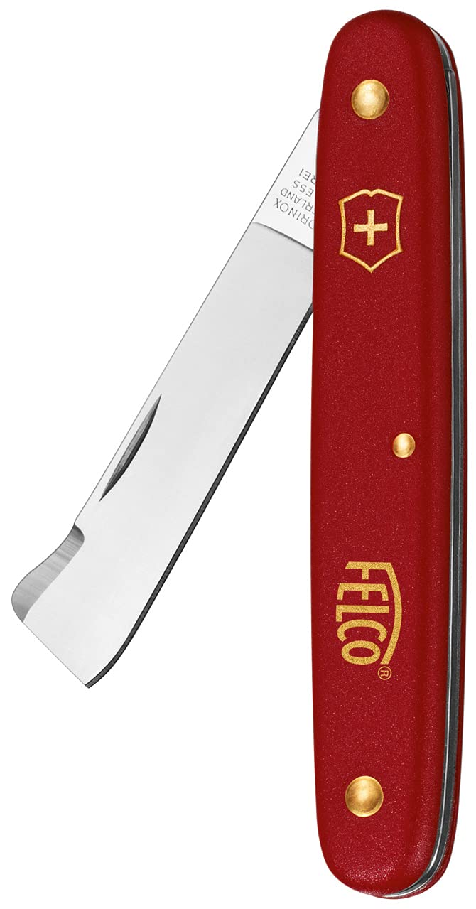 FELCO 3.90 20 Horticultural Pocket Knife - Professional Gardening Tool with Red Handle for Pruning, Grafting & Outdoor Use