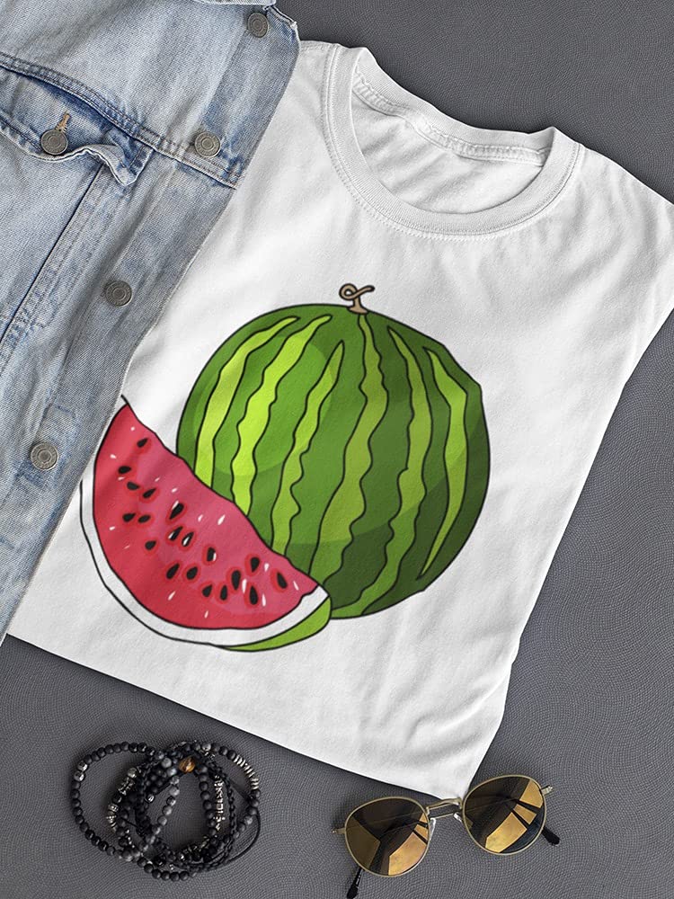 Smartprints Cool Fresh Juicy Watermelon Print T-Shirt for Women - Casual Summer Fashion Top for Beach Outings & Streetwear