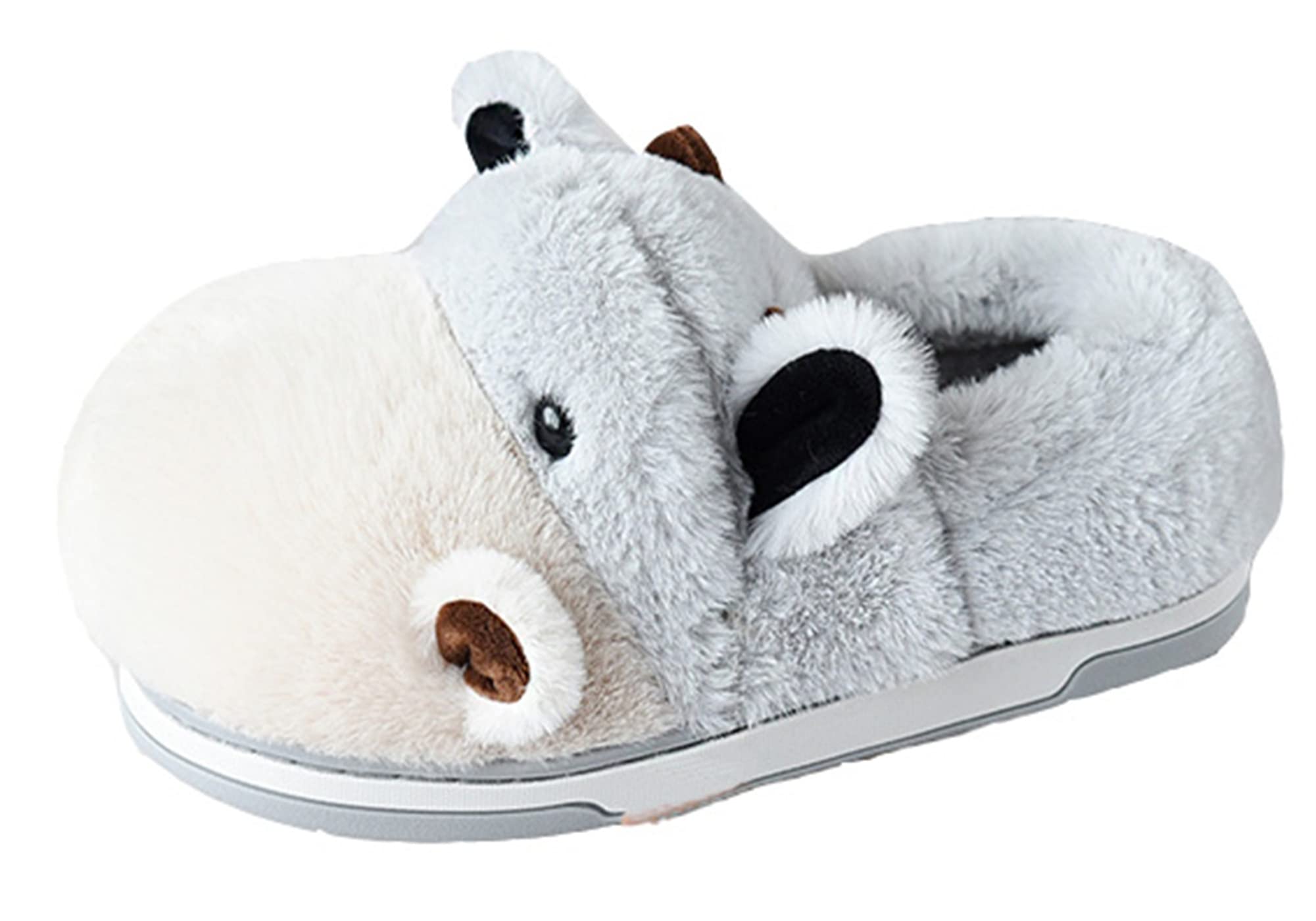 LANFIRE Women's Cute Hippo Animal Slippers - Cozy Fuzzy Plush House Shoes for Winter, Warm Soft Cotton Indoor Slippers - Perfect for Home, Lounge & Gift Giving