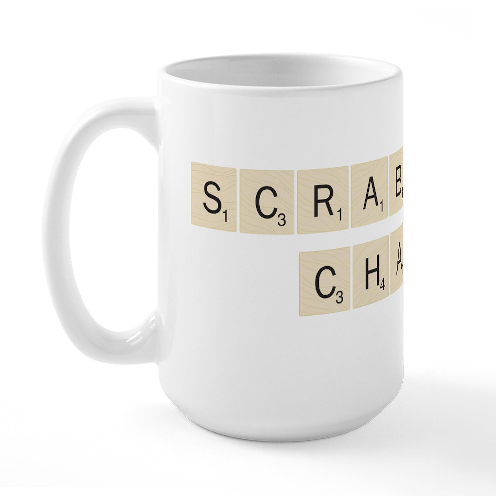 Scrabble Champion 15 oz Ceramic Coffee Mug - Perfect for Coffee, Tea & Hot Drinks - Great Gift for Board Game Lovers & Word Puzzle Enthusiasts - Ideal for Home, Office or Game Nights