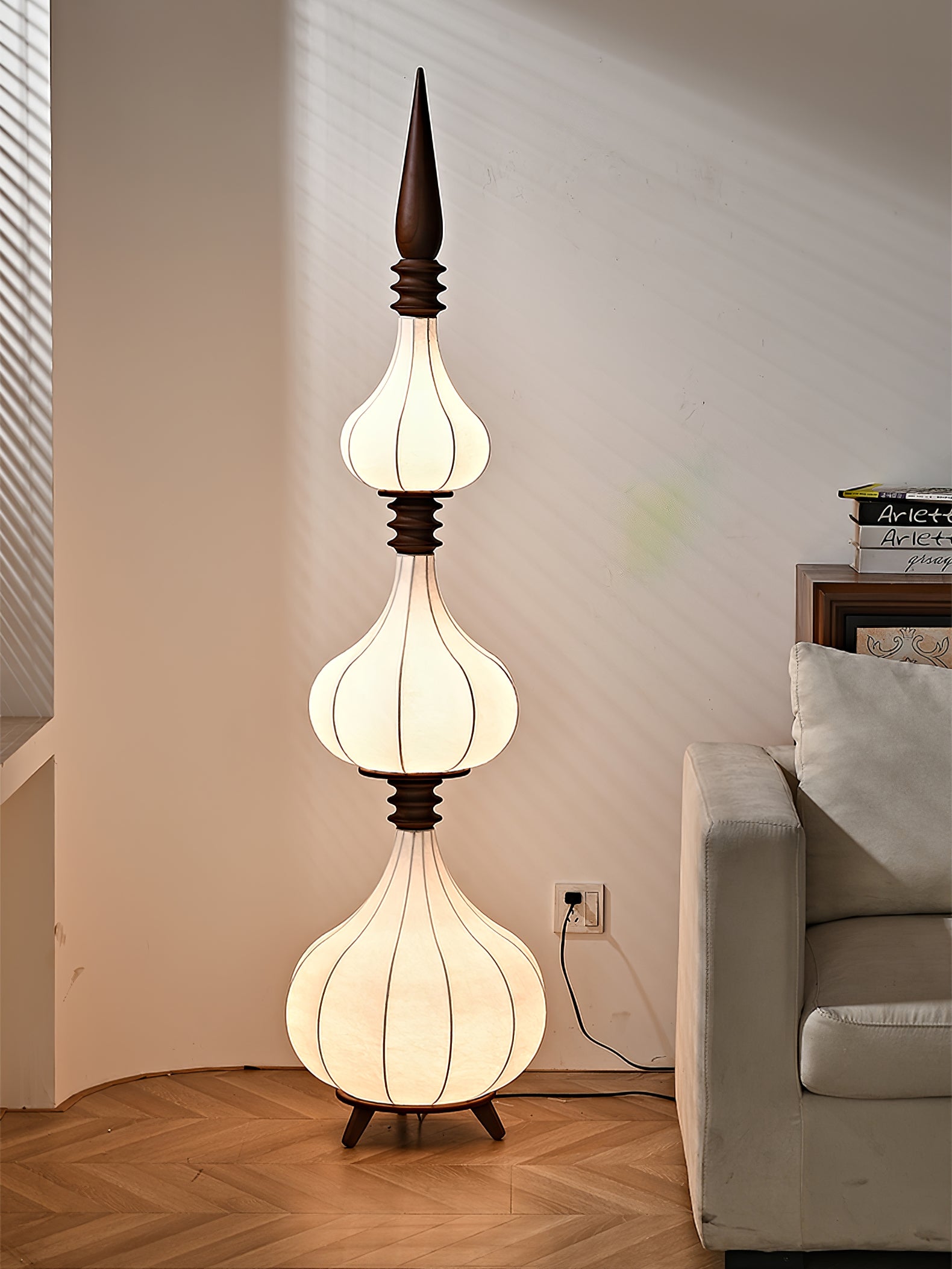 Modern Cassia Floor Lamp - Adjustable Brightness & Height, LED Standing Light for Living Room, Bedroom, or Office - Perfect for Reading, Working & Relaxing