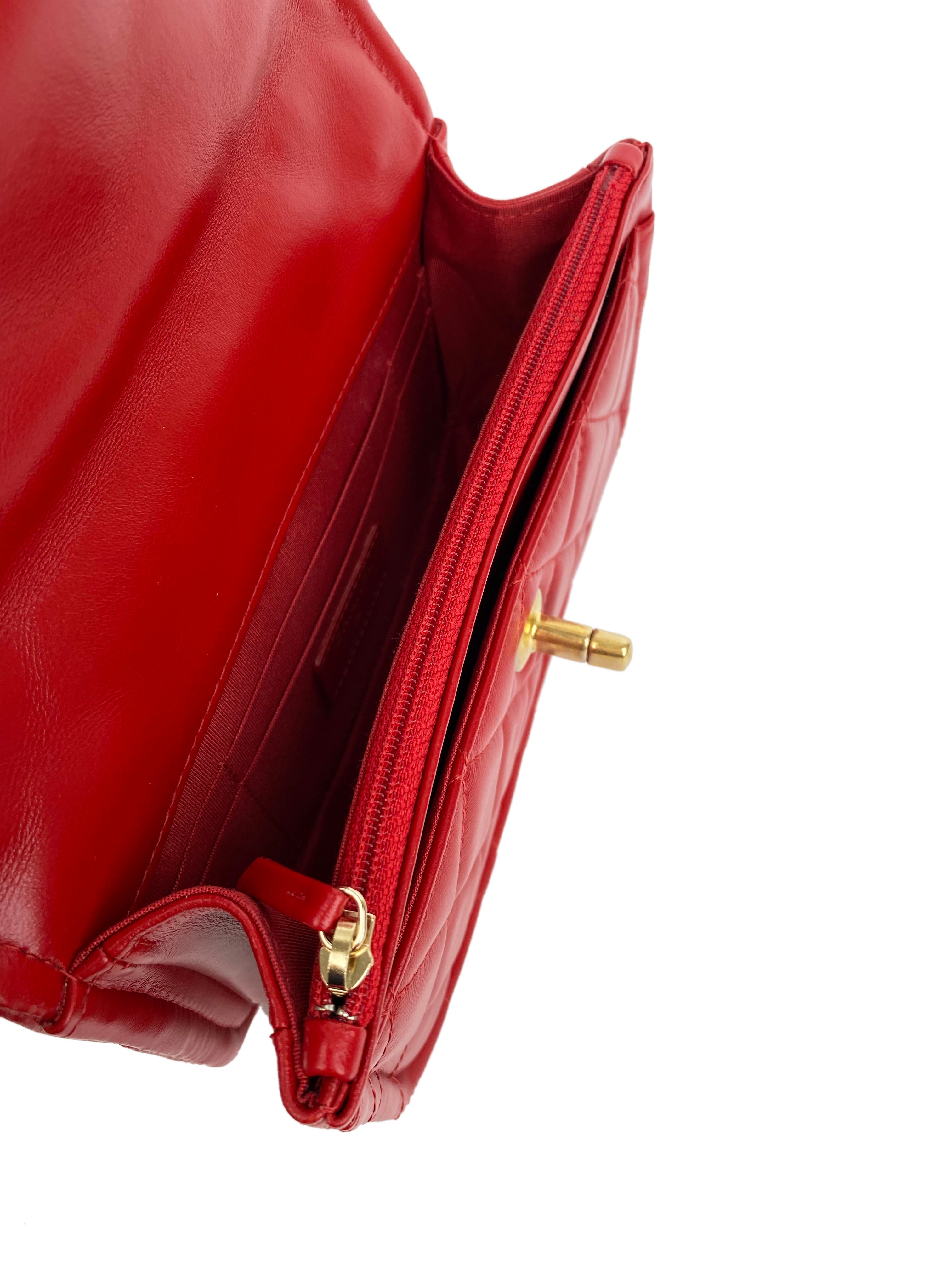 Chanel Small Red Flap Bag - Classic Quilted Leather Crossbody Purse for Women | Perfect for Date Night, Parties & Special Occasions