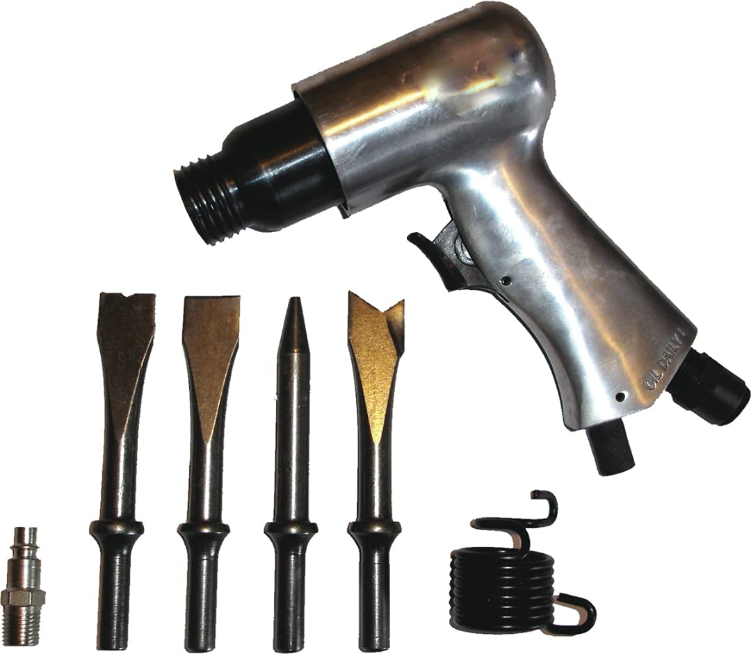 Best Air Hammer Kit with 6 Chisels - Professional Pneumatic Hammer Tool for Metalworking, Auto Repair & Demolition - Perfect for Mechanics, Welders & DIY Projects