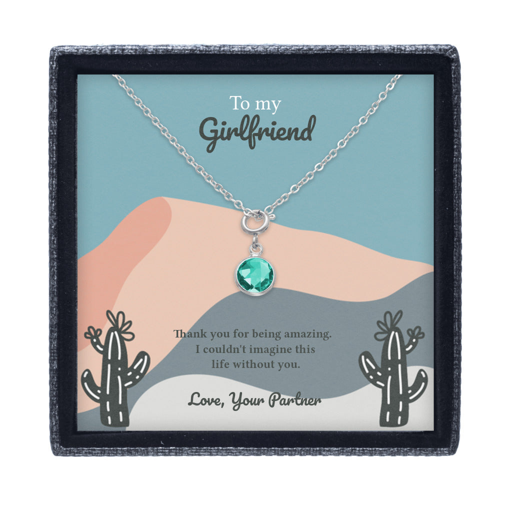 Birthstone Necklace for Women - Personalized Anniversary & Birthday Gift for Girlfriend - Perfect for Valentine's Day, Mother's Day & Special Occasions