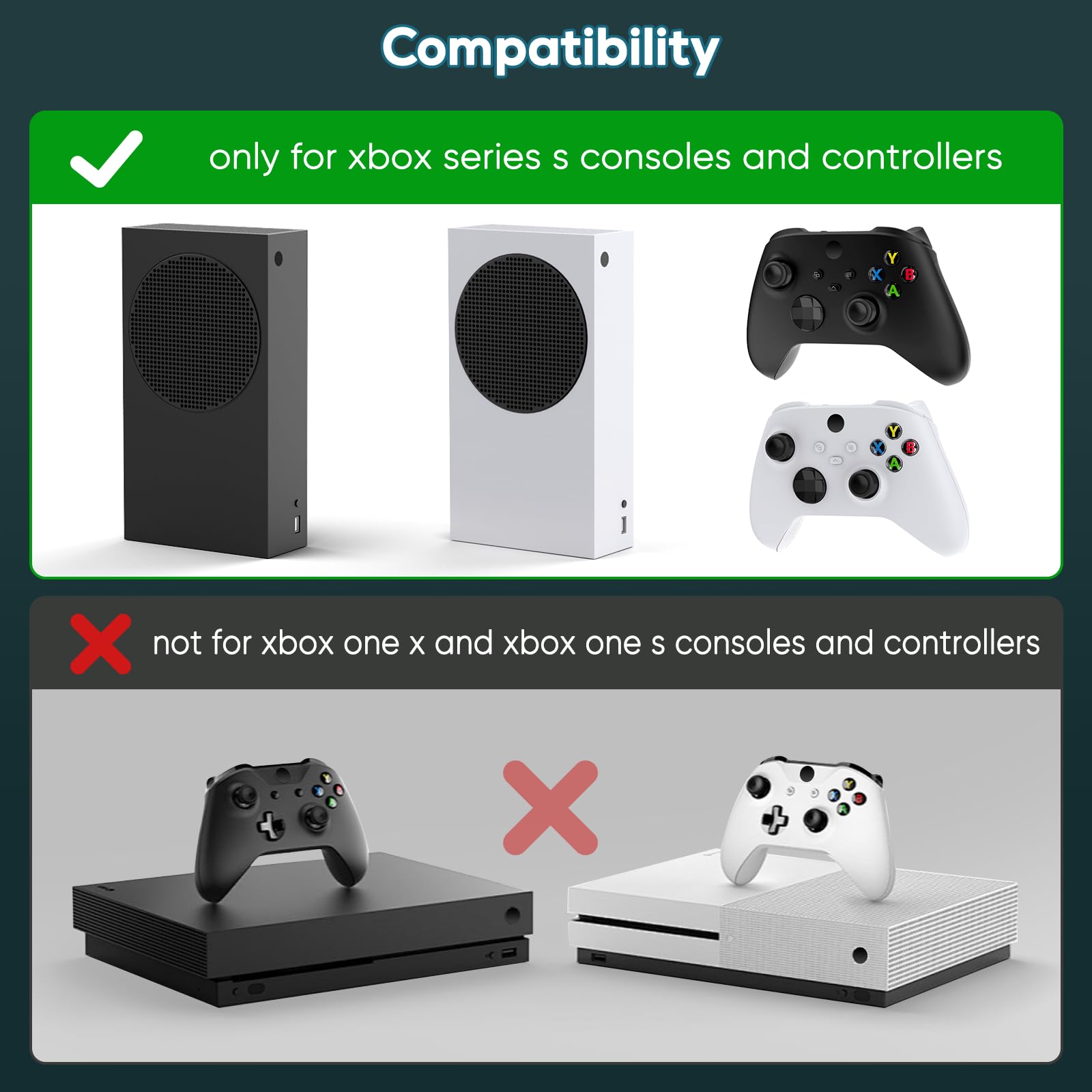 Xbox Series S Charging & Cooling Fan Stand - Dual Controller Charger Station with 15 LED Light Modes, Headset Hook & USB C Cable - 1400mAh Battery Cooler System for XSS (Black) | Perfect for Gaming Sessions & Console Protection