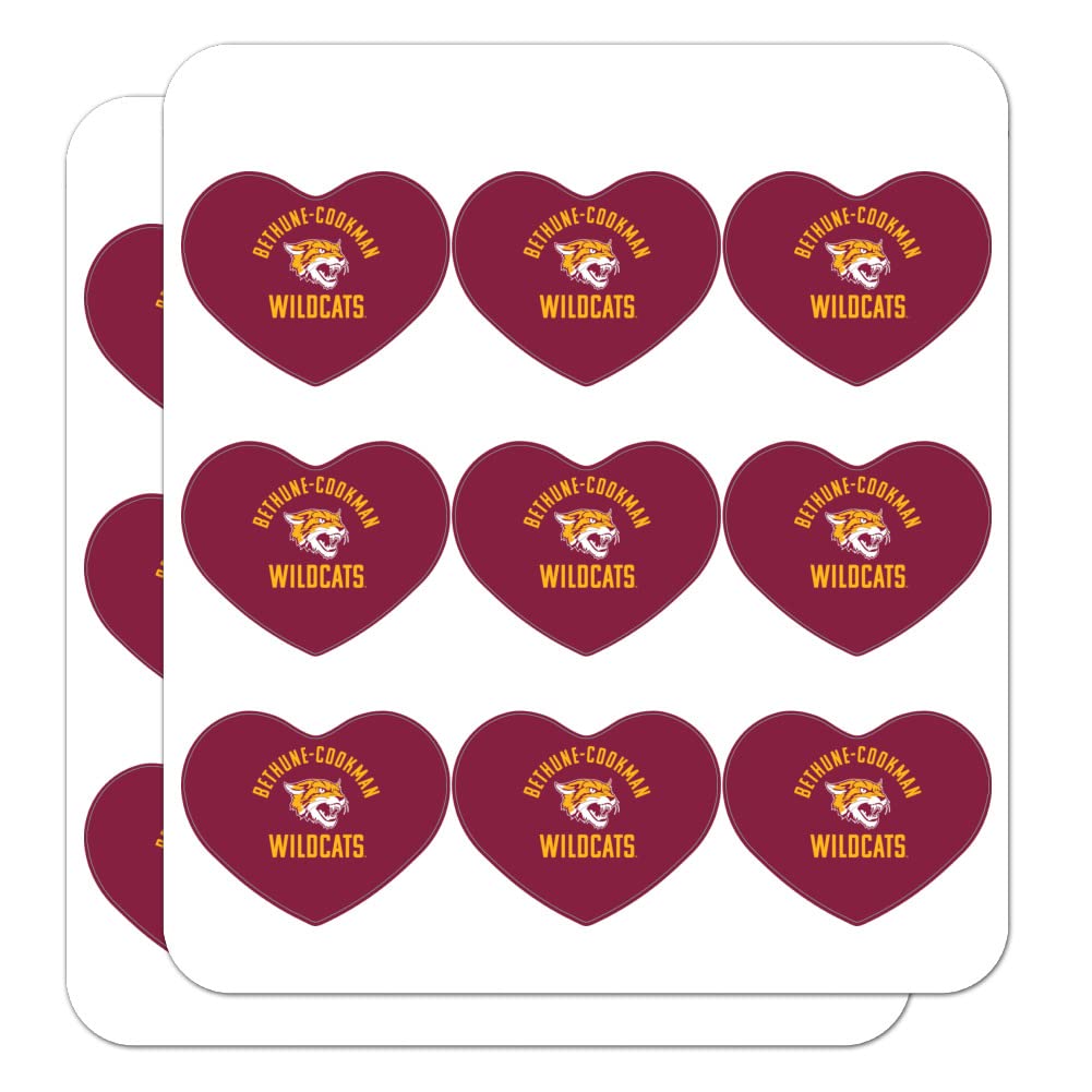Bethune-Cookman Wildcats Logo Heart Shaped Planner Stickers - Decorative Scrapbook Supplies for DIY Crafts, School Projects & College Memorabilia Organization