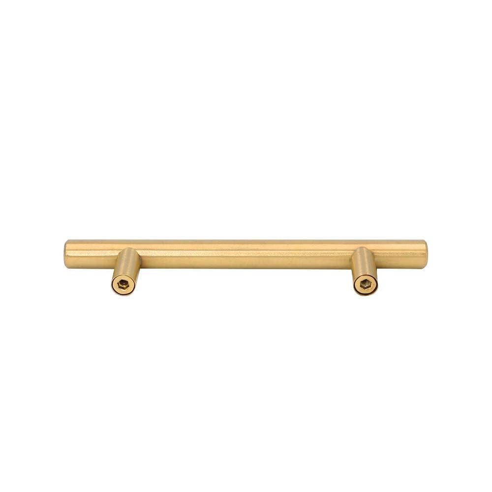 3.75 Inch Stainless Steel Cabinet Drawer Handles - 24 Pack Brushed Brass Dresser Pulls LH201GD for Modern Furniture | Kitchen Cabinets, Bathroom Vanities, Office Storage & Wardrobe Drawers