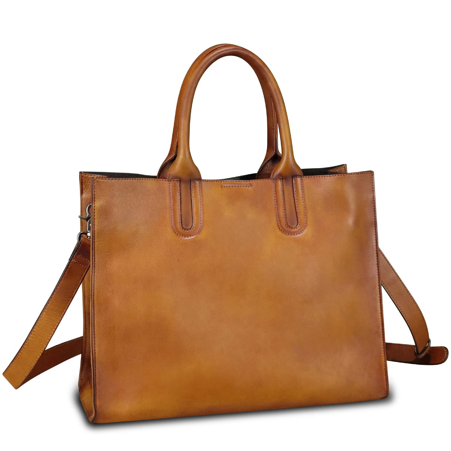 Genuine Leather Large Tote Bag for Women - Top Handle Crossbody Shoulder Bag Work Briefcase with Laptop Compartment | Professional Office, Business Travel & Everyday Use