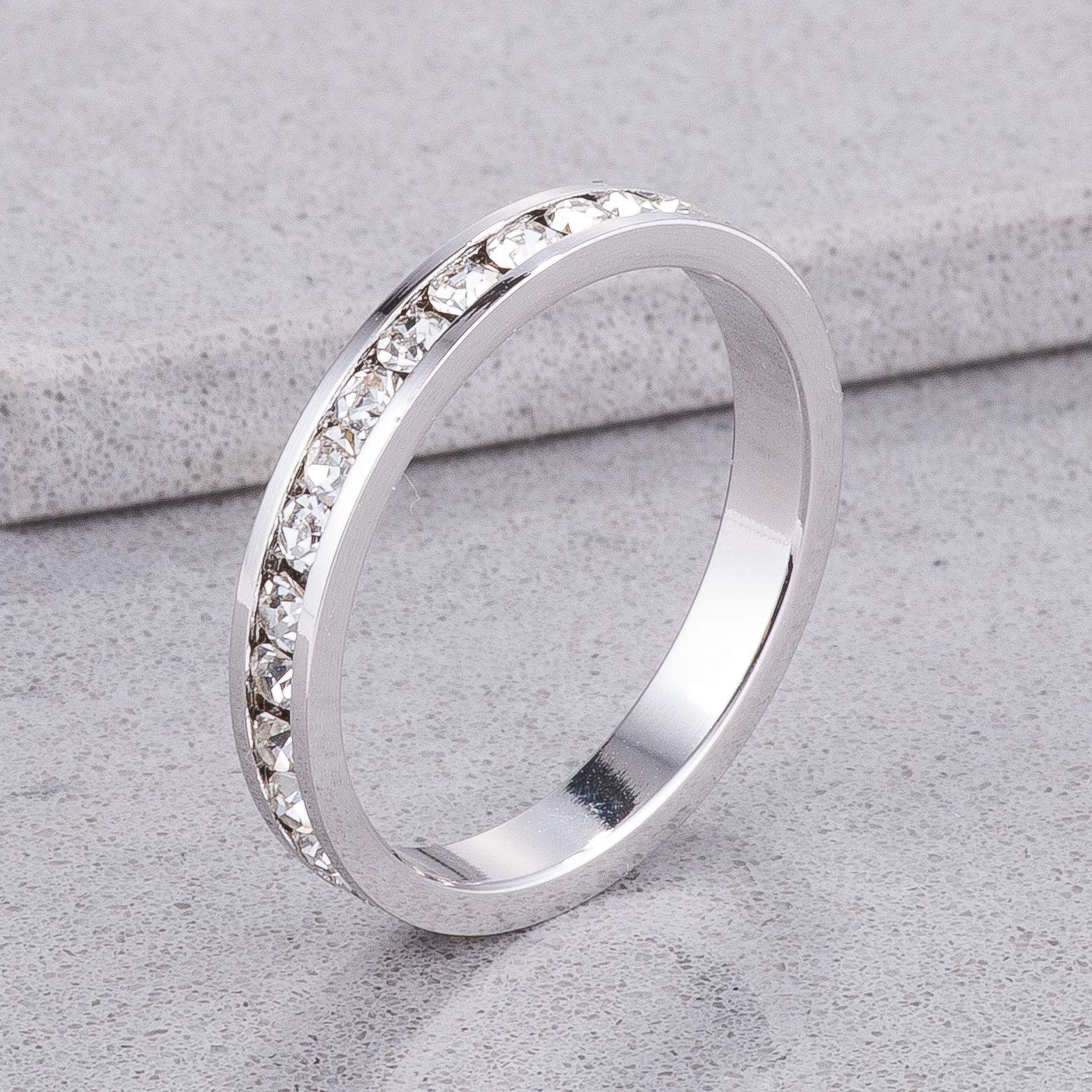 Elegant Swarovski Crystal Birthstone Stackable Eternity Rings for Women - Perfect for Anniversary Gifts, Mother's Day & Everyday Jewelry