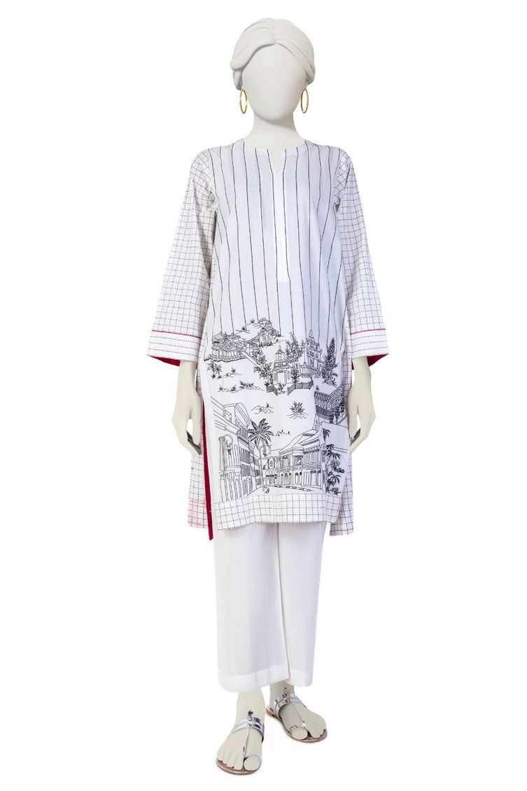 Elegant Cambric White Kurti by J. Junaid Jamshed - Perfect for Casual Wear, Office Outfits & Special Occasions
