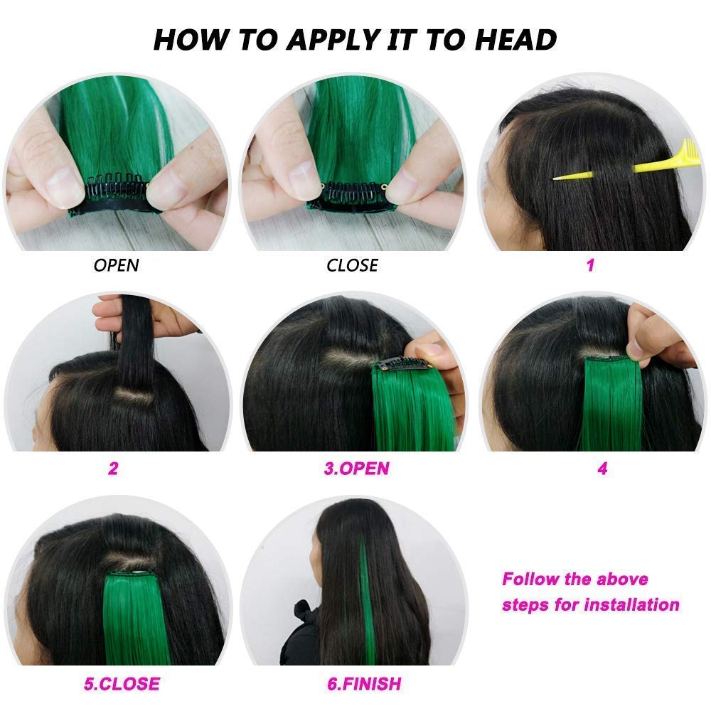 Vibrant AASA Burgundy Hair Streak Extensions for Women & Girls - 2PCS Clip-in Hair Pieces | Perfect for Parties, Cosplay & Daily Styling