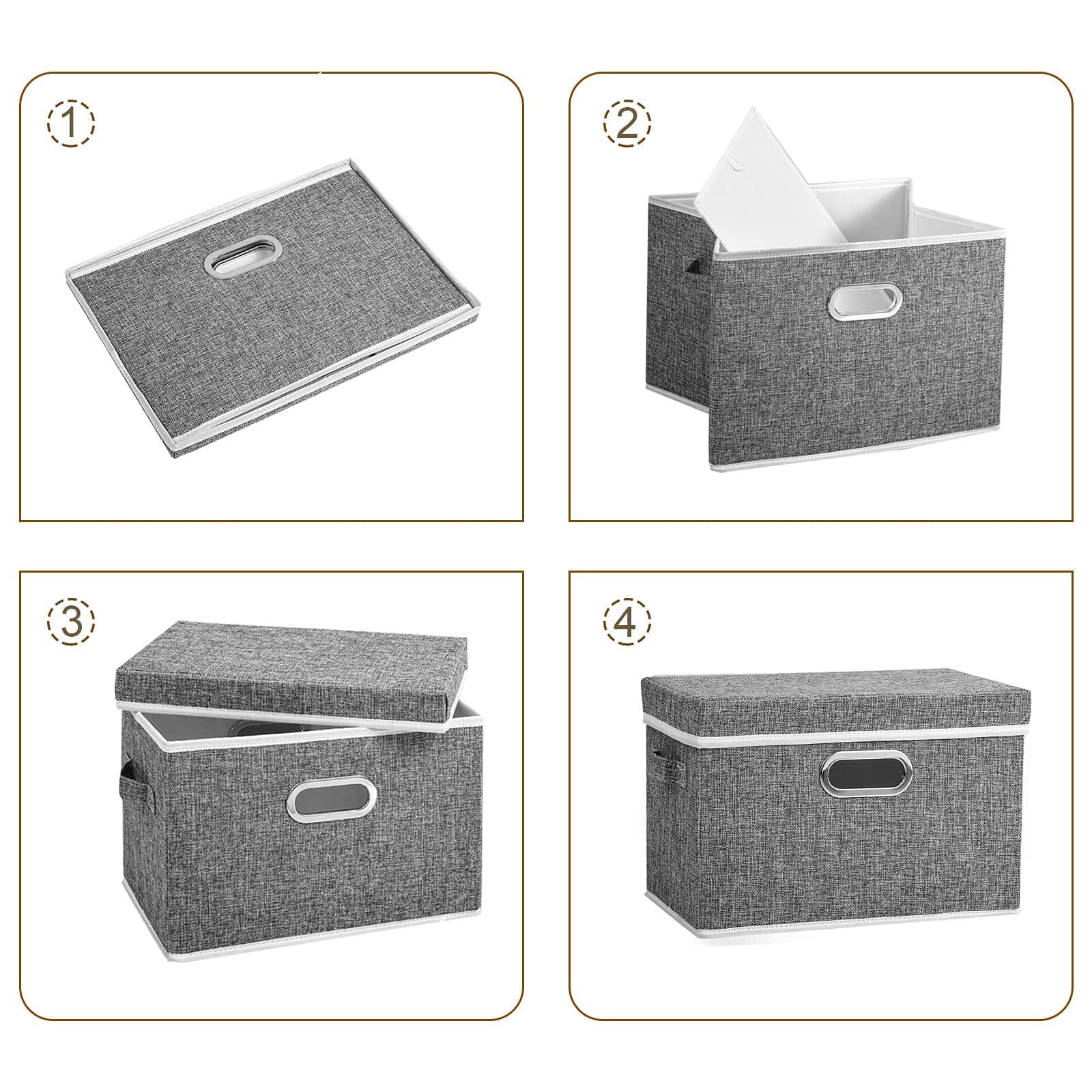 Yawinhe 6-Pack Collapsible Storage Baskets for Clothes & Shelves - Home Organization