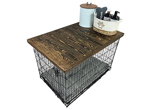Handmade Wood Kennel Topper with Safety Lip - 18