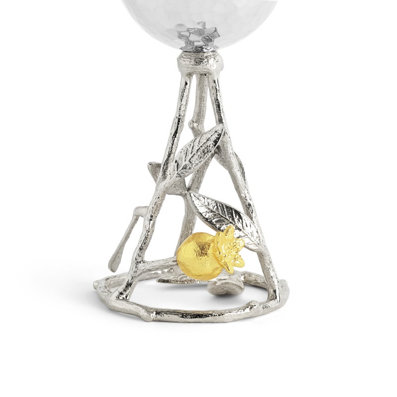 Elegant Pomegranate Silver & Gold Kiddish Cup - Perfect for Jewish Holidays, Passover, and Special Celebrations