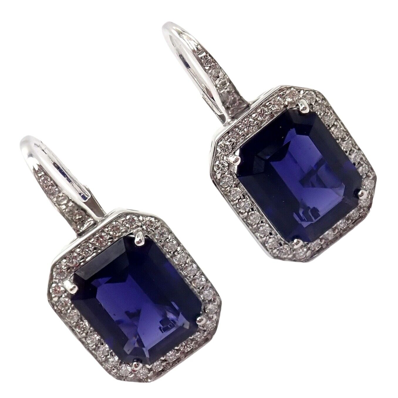 Authentic Pasquale Bruni 18k White Gold Iolite Diamond Earrings for Women | Luxury Italian Jewelry | Perfect for Weddings, Anniversaries & Special Occasions