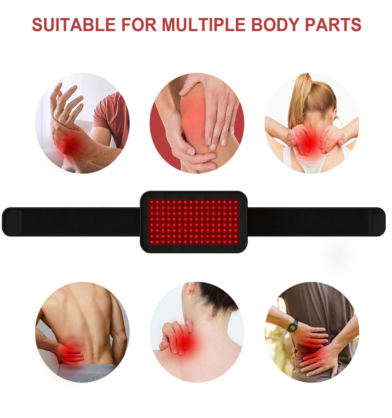 iKeener Red Light Therapy Belt - 384 LED Medical Grade Beads for Pain Relief, Inflammation & Joint/Back Pain | Flexible & Detachable Deep Tissue Pad with Timer | Home Use for Muscle Recovery, Arthritis & Skin Rejuvenation