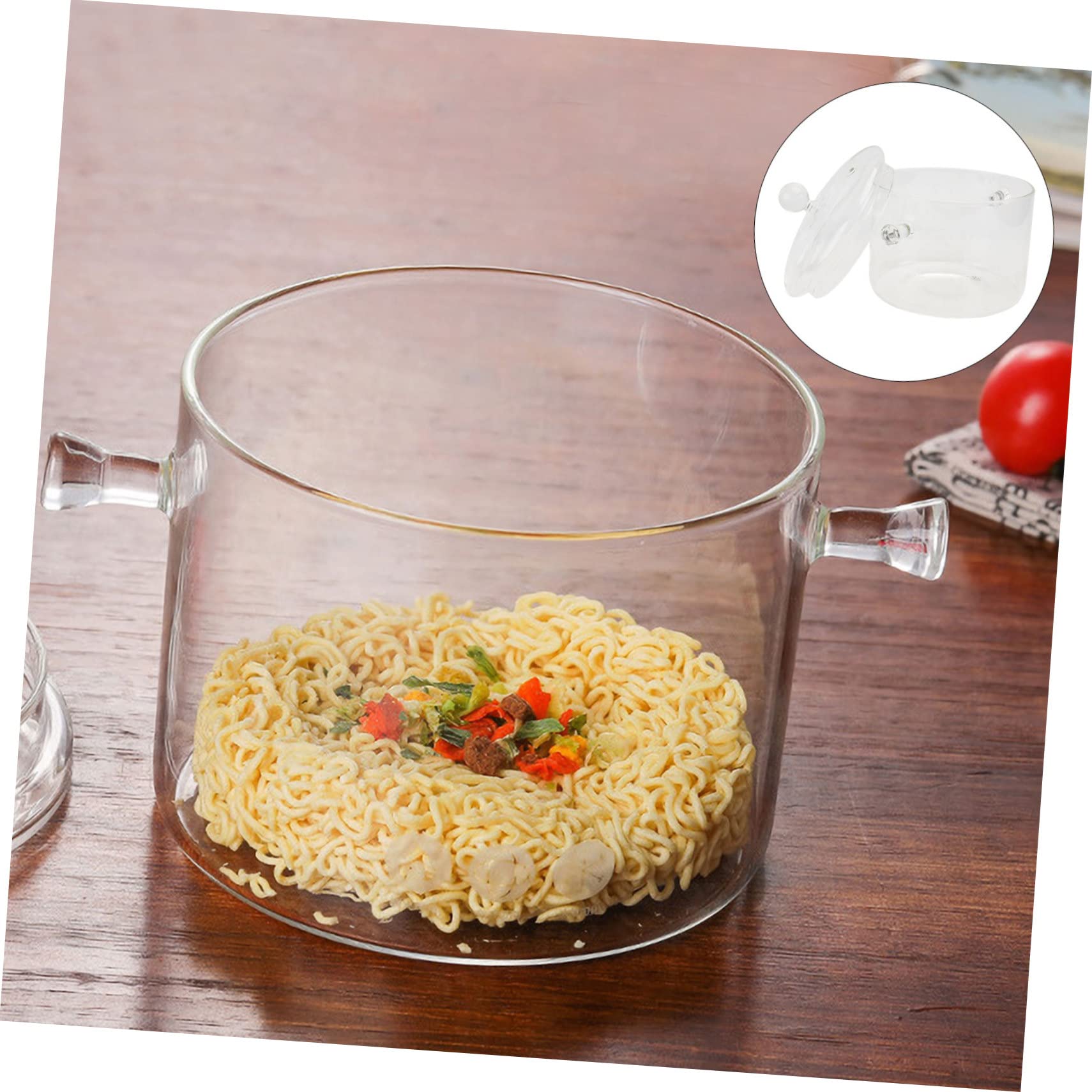 Cabilock Decorative Glass Candles - 12oz Glass Saucepan with Lid, Cooking Pot for Soup, Stew & Kitchen Use | Airtight Candy Storage Containers | Perfect for Restaurants, Home Cooking & Gift Giving