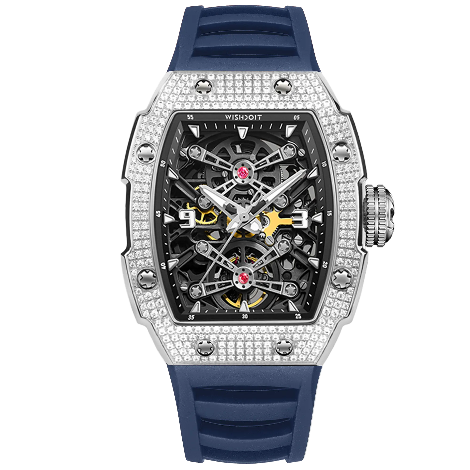 Captain Kidd Luxury Diamond Mechanical Watch for Men - Elegant Dress Watch for Business, Formal Events & Special Occasions