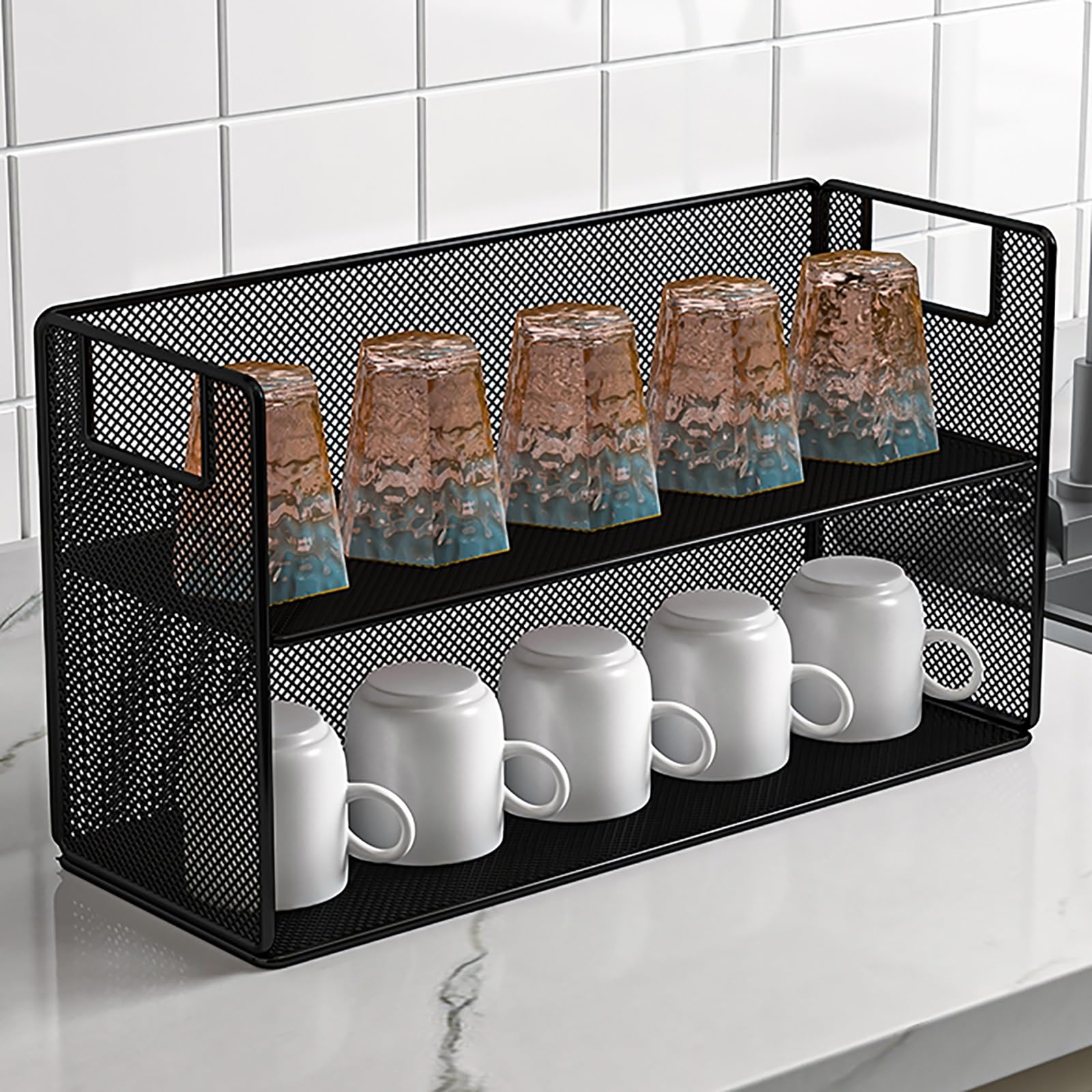 Multi-Layer Desktop Bookshelf Organizer - Black 40