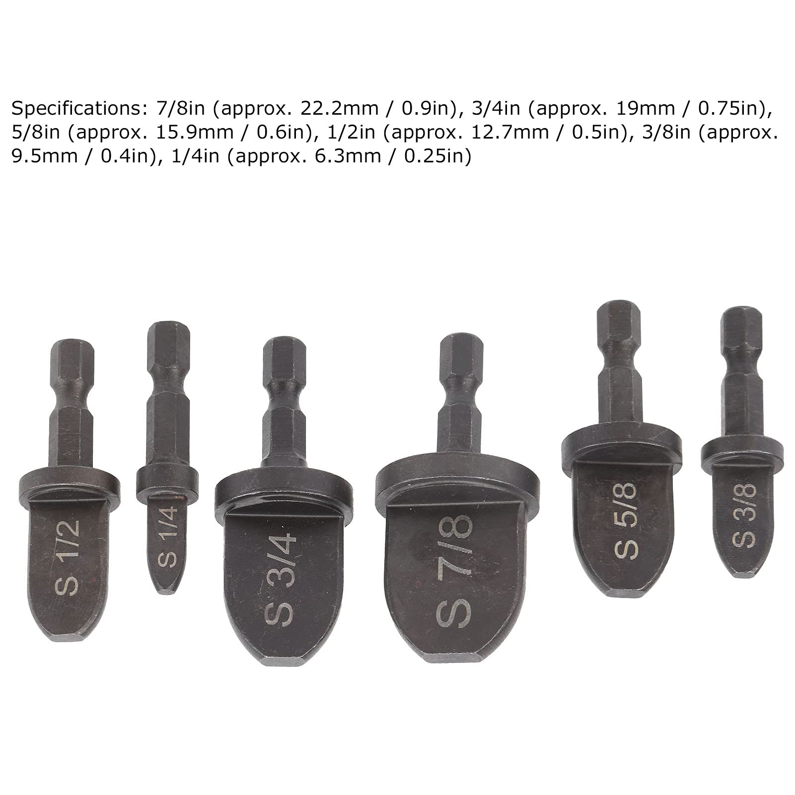 6Pcs Tube Expander Set - Bearing Steel Hex Handle Swaging Tools for AC Copper Pipes (1/4