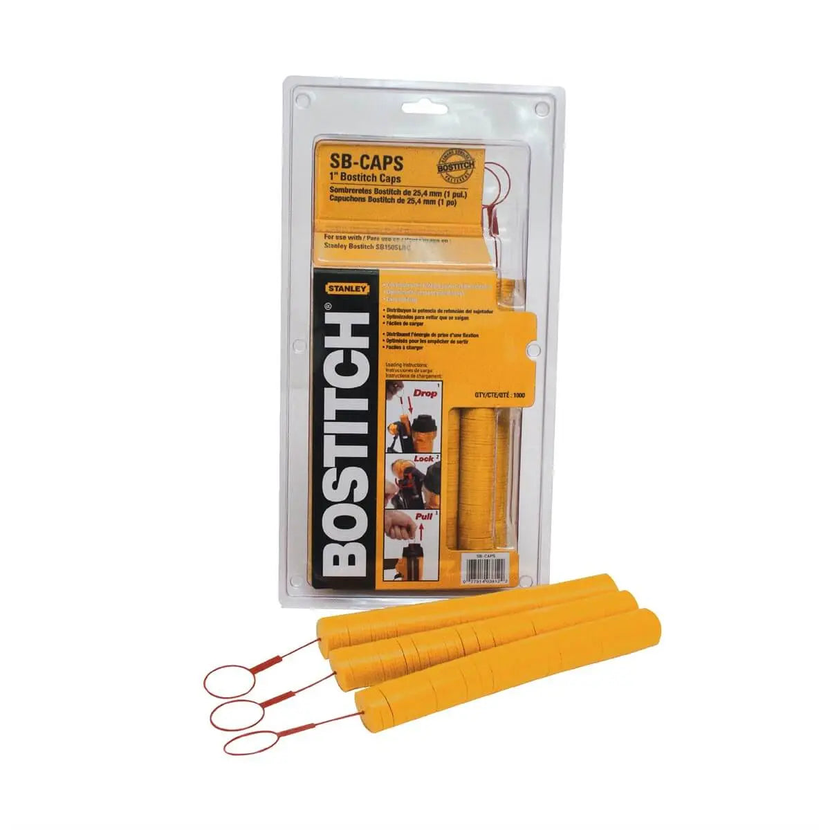 BOSTITCH SB CAPS 1000 Stapler & Nailer Caps - Heavy Duty Fasteners for Woodworking, Upholstery, and Construction Projects