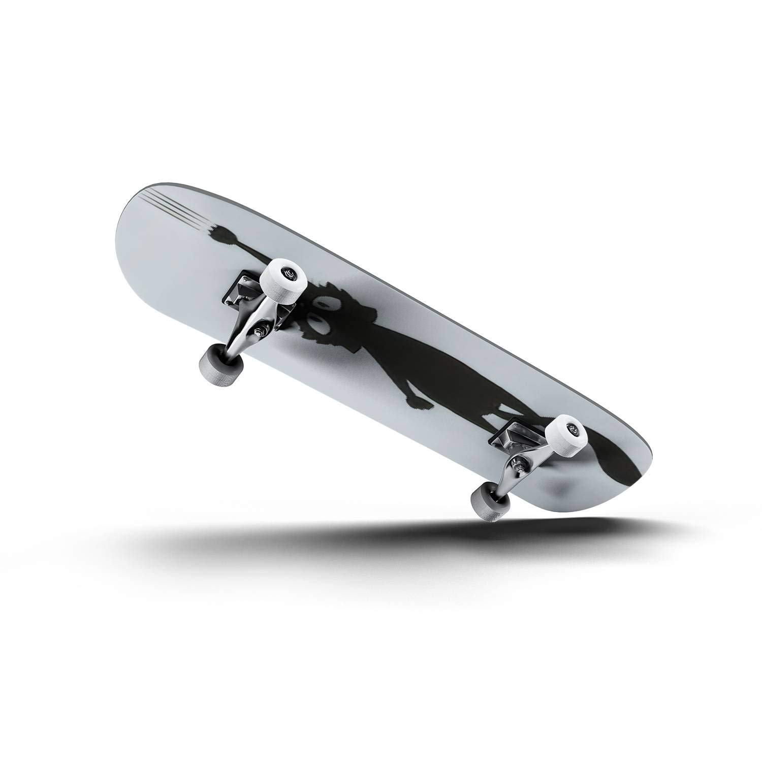 Black Cat Silhouette Skateboard - Classic Concave Longboard for Beginners & Pros | Cool Teen Gifts for Extreme Sports & Street Skating | Durable Deck for Tricks, Commuting & Park Riding