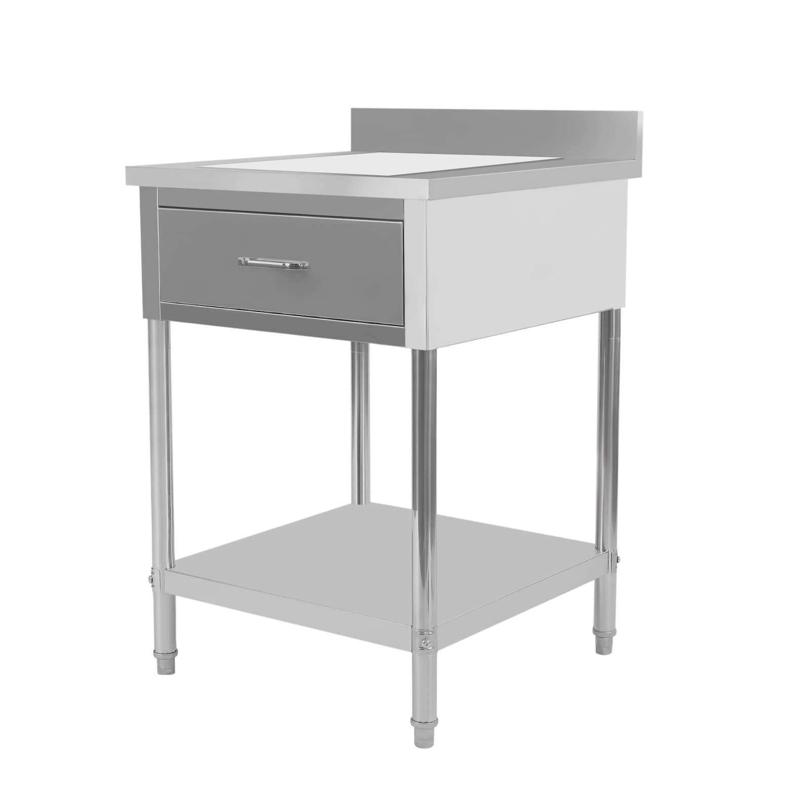 Premium Stainless Steel Work Table - 24x24 Inch Commercial Food Prep Station with Adjustable Feet | Heavy Duty Metal Workstation for Kitchen, Restaurant, Bakery & Home Use | Ideal for Food Preparation, Cooking & Baking Tasks