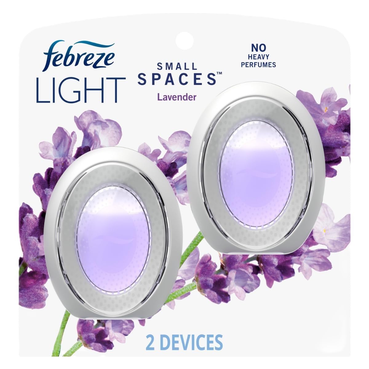 Febreze Small Spaces Air Freshener - Odor Eliminator for Home, Bathroom & Kitchen | Light Lavender Scent | Plug-In Alternative | 2-Pack | Perfect for Closets, Offices & Pet Areas