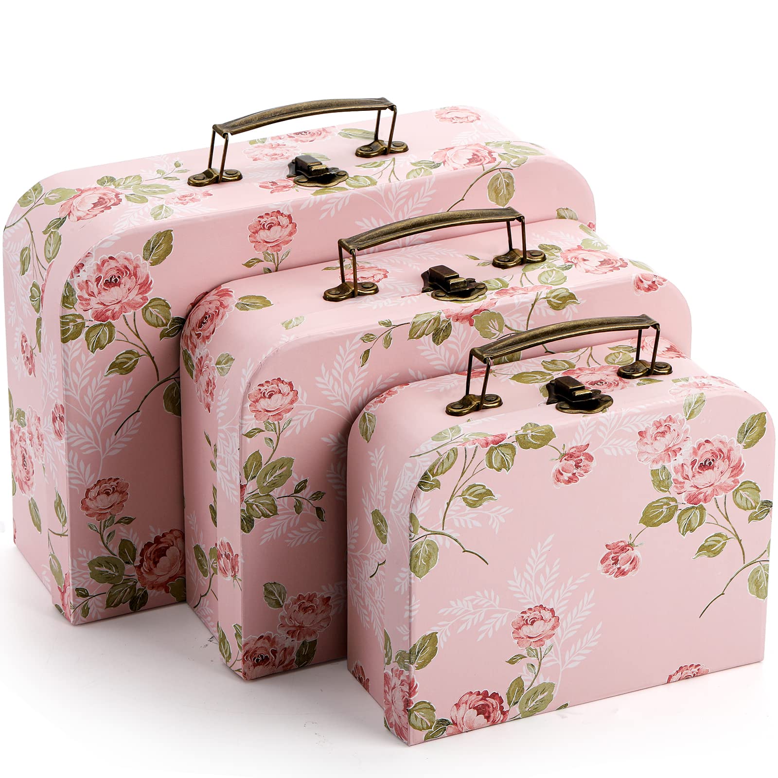 Fasmov 3-Pack Pink Storage Boxes with Lids for Home Decor & Gifts