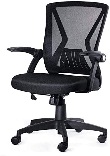 Ergonomic Mesh Office Chair with Adjustable Height, Lumbar Support & Flip-Up Arms - Mid Back Swivel Computer Desk Chair for Home & Office Workspaces - Ideal for Long Hours of Sitting, Gaming & Remote Work