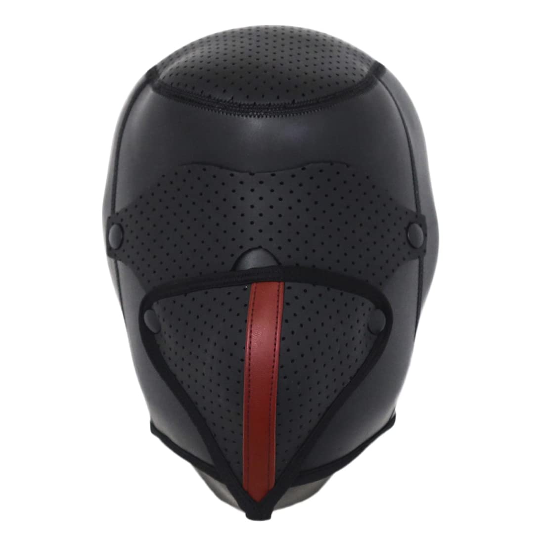 MYNCBD Detachable Leather Blindfold Mask - Gothic Cosplay Hood for BDSM, Halloween & Stage Performances - Adjustable Head Mask Accessory for Role Play & Fetish Parties