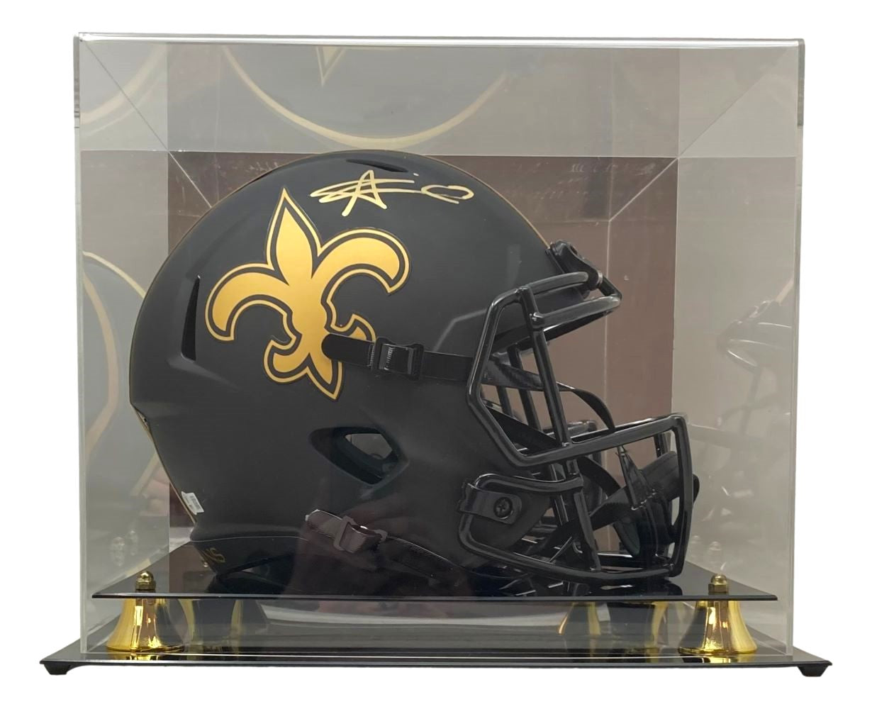 Alvin Kamara Autographed New Orleans Saints Full Size Eclipse Replica Speed Helmet with Display Case - Perfect for NFL Collectors, Fans & Sports Memorabilia Displays