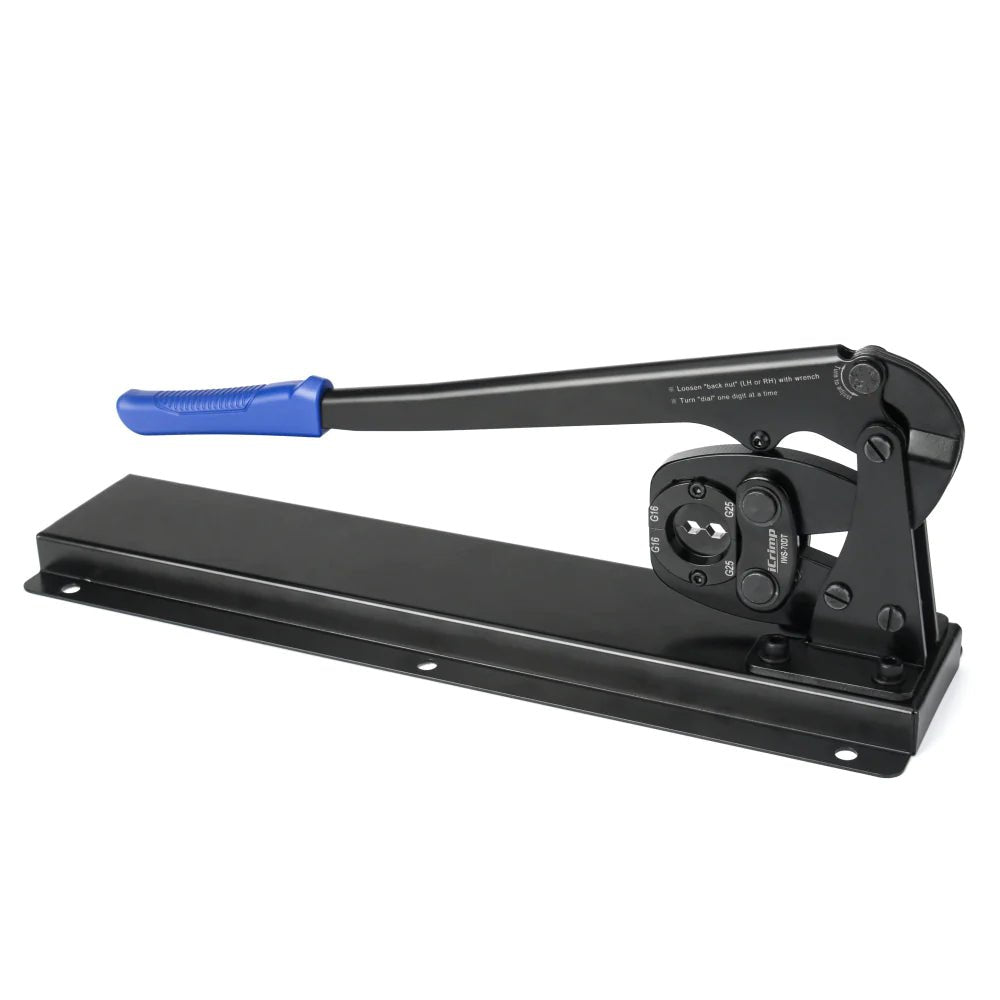 Heavy Duty Battery Lug Crimper for Copper & Aluminum Lugs (6-70mm², AWG 10-2/0) - Bench Mount Hexagonal Crimping Tool for Electrical Wiring, Automotive, Marine & Solar Applications