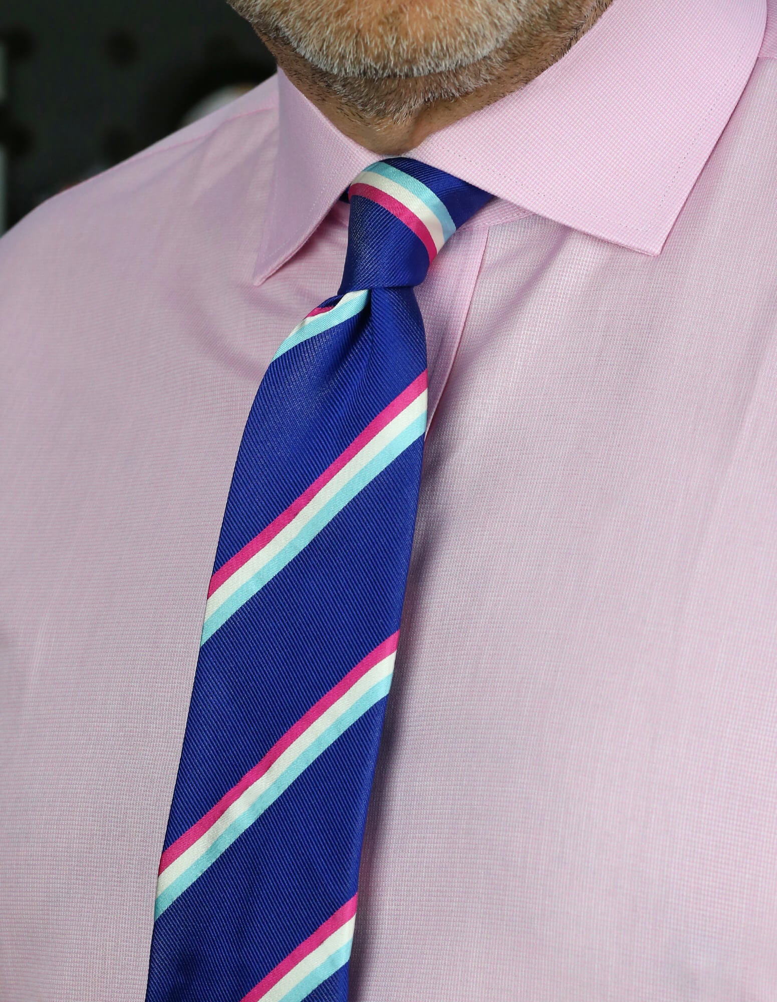 CANTINI Minerva Stripe Tie Royal Blue - Classic Striped Necktie for Men | Perfect for Business, Weddings & Formal Occasions