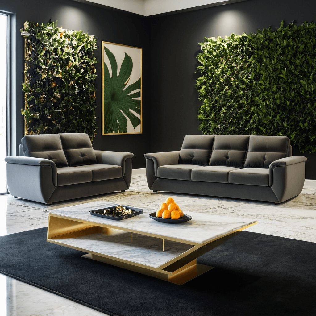 Premium Gallant Grey Fabric Sofa - Water Repellent & Stain Resistant - Modern Living Room Furniture for Home, Office or Lounge - Comfortable & Durable Sofa for Relaxing and Entertaining