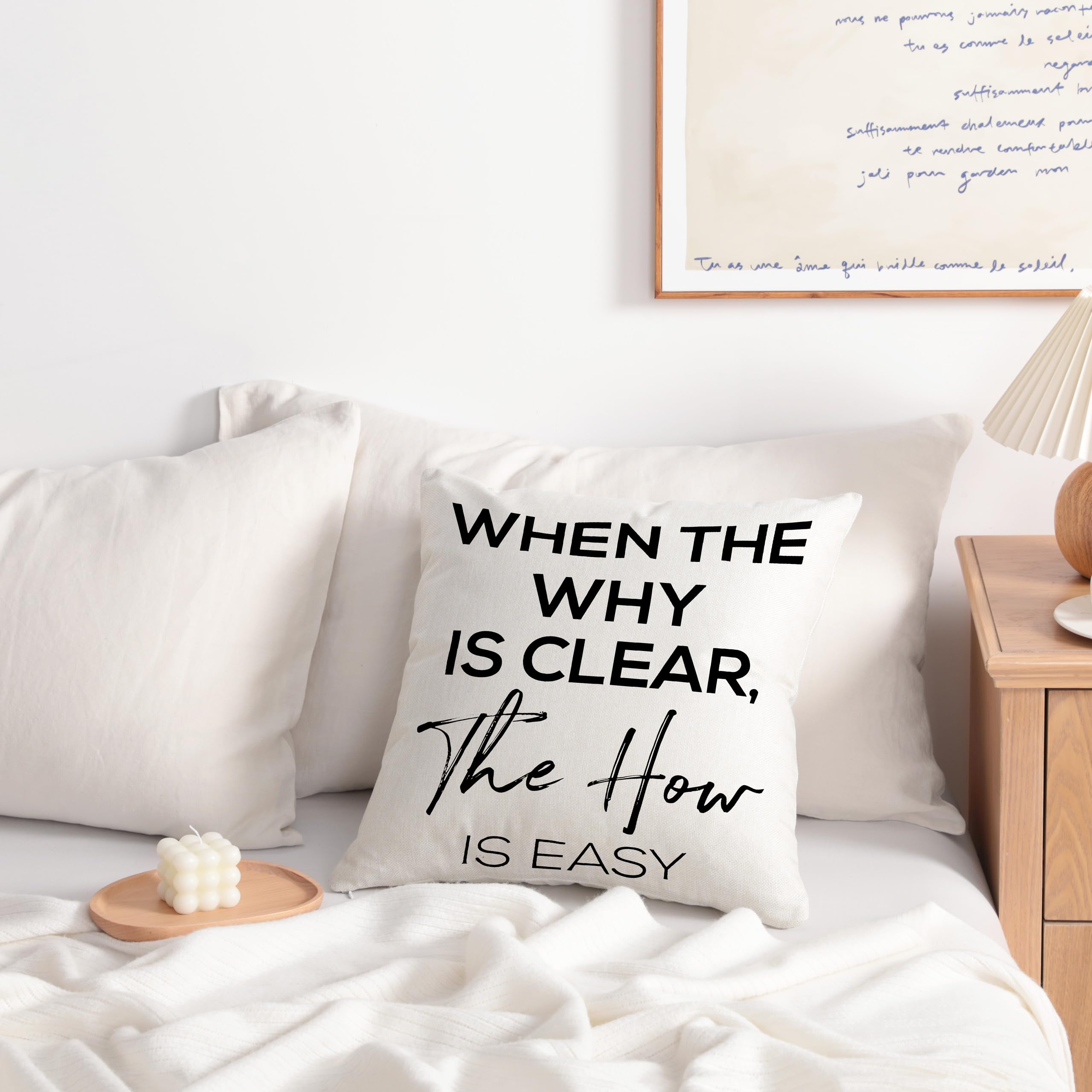 BEDSUM 18x18 Inch Linen Throw Pillow Cover - Square Decorative Cushion Case for Sofa, Couch & Bed - Breathable & Stylish Home Decor - Perfect for Living Room, Bedroom & Cozy Reading Nook
