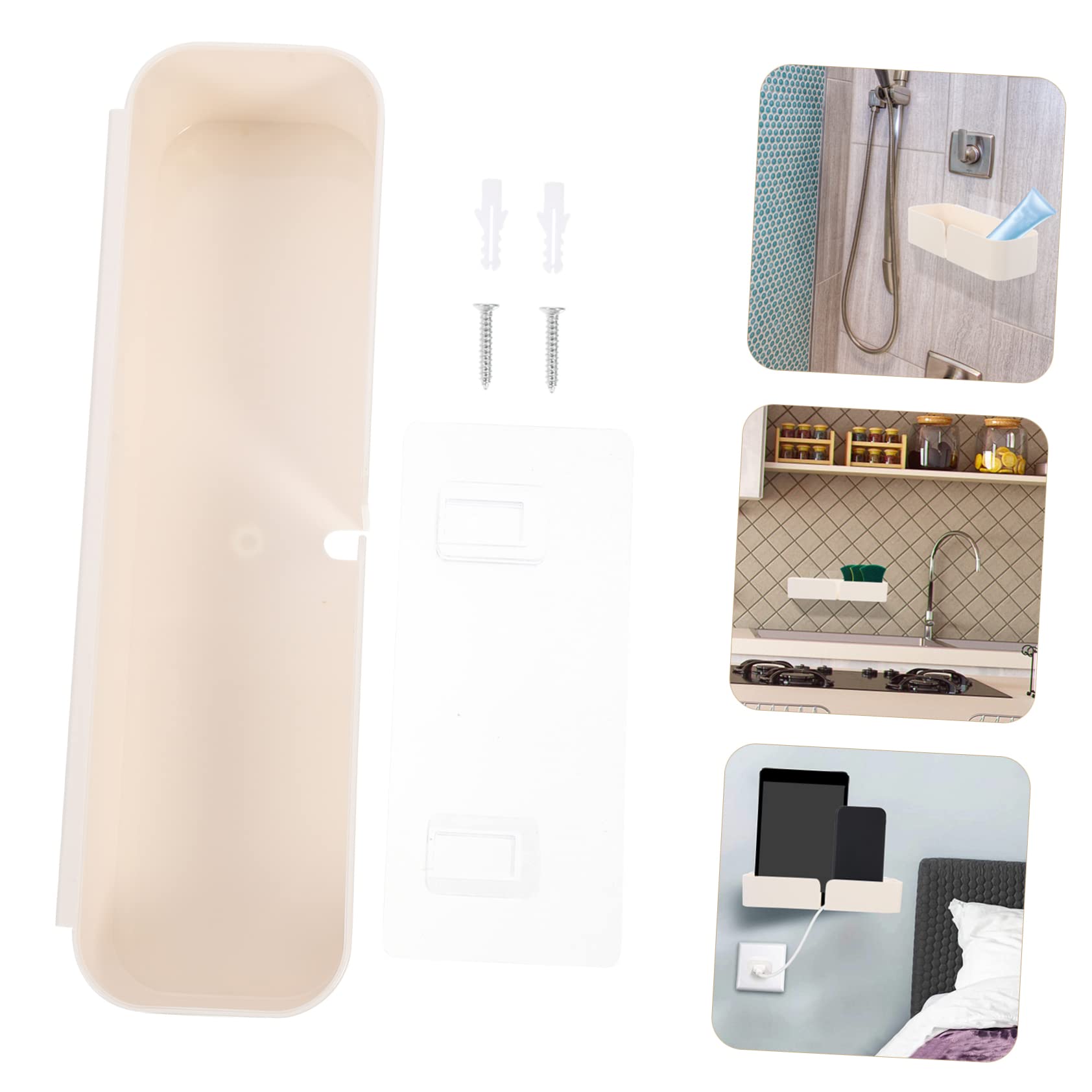 Cabilock Wall-Mounted Adhesive Document Organizer - Space-Saving Storage for Makeup Brushes & Bathroom Essentials (White) - Perfect for Small Bathrooms, Vanities & Dorm Rooms