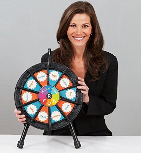10-Slot 14-Inch Tabletop Prize Wheel for Marketing & Promotions - Perfect for Trade Shows, Events, and Business Giveaways