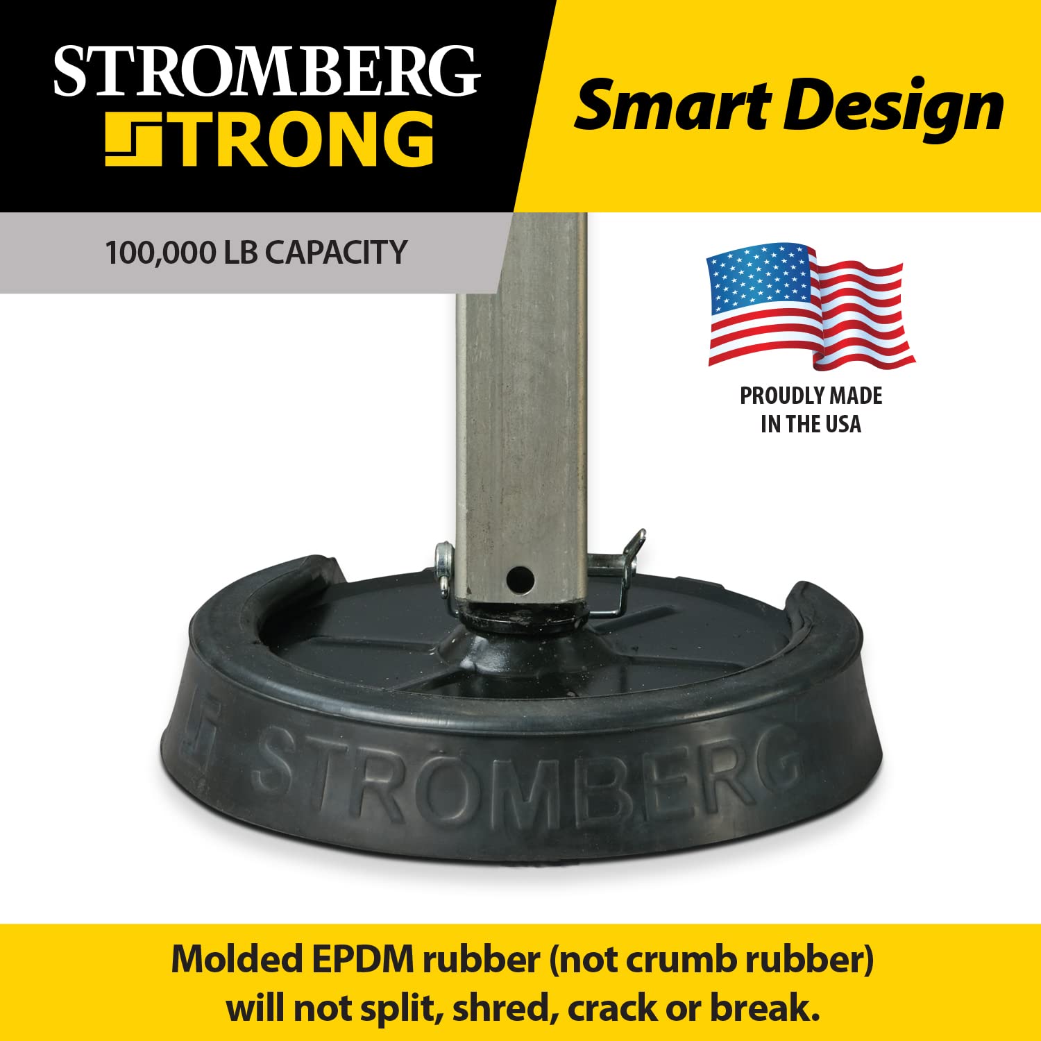 Stromberg Carlson RV Leveling Jack Pads - Heavy Duty 9 Inch Round Rubber Blocks for RV Stabilization, Non-Slip Camper Leveling Pads (6 Pack) - Perfect for Uneven Grounds, Driveways & Camping Sites